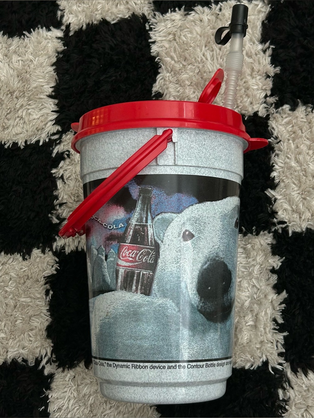 "The Bucket" Coca-Cola Jumbo Travel Mug 54 oz with Lid & Straw Vintage 1993 Coke